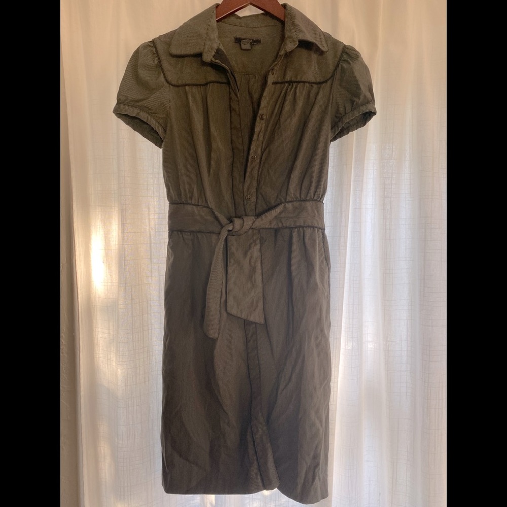 Mango shirt dress size 6, gray with black detail